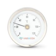 Термометр VARMEGA биметаллич. накладной 63 мм, 120гр.С, с пружиной, VMMT05-635000