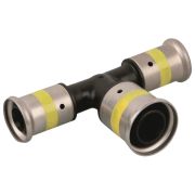 Тройник HENCO переходный увеличенный в центре, ПВДФ пресс (газ), 20x26x20