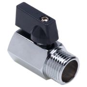 Кран шаровой AQUALINK мини хром ВН 1/2 ручка-флажок (20/200)