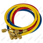 Шланги для заправки фреона FavorCool 372RYB 180 см, для R22 и др. (1/4 SAE), комплект 3 штуки