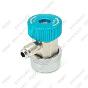 Быстросъемная муфта для автокондиционера FavorCool QC-LA для R134a с краном, 1/4 SAE 90°, низкое давление