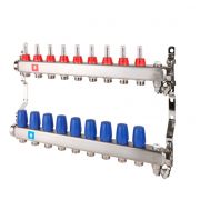 Коллектор MVI с расходомерами, дренажным краном и краном Маевского 1« х 3/4»ЕК 9 вых.