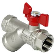 Кран шаровый с фильтром PREMIUM «бабочка» ВВ внутренняя резьба 1/2