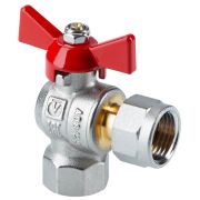 Кран шаровый угловой с накидной гайкой «бабочка» ВВ ВН ВН 1/2