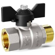 Кран шаровой латунный LD Pride 47.20.B-Н.Б Ду 20 Ру 40 вн-нр, бабочка