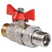 Кран шаровый с накидной гайкой НН наружная наружная резьба 1/2