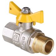 Кран шаровый газовый «бабочка» ВН внутренняя наружная резьба 1/2