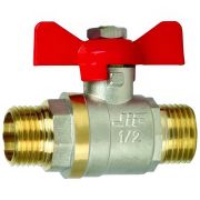 Кран шаровый «бабочка» НН наружная резьба 3/4