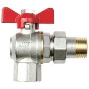 Кран шаровый угловой с накидной гайкой «бабочка» ВН внутренняя наружная 3/4