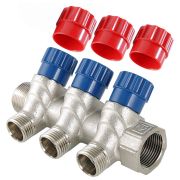 Коллектор с регулировочными вентилями 3 выхода 3/4« * 1/2» (VTc.560.N) (Valtec)