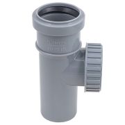 Ревизия с крышкой канализационная ПП 50 мм с раструбом серая (уп.60 шт)
