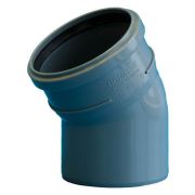 Отвод канализационный ПП 50*30гр.С мм с раструбом серый ( уп.40 шт)