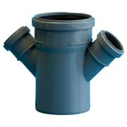 Крестовина одноплоскостная канализационная ПП 110* 50*50*45гр.С мм с раструбом серая (уп.40 шт)