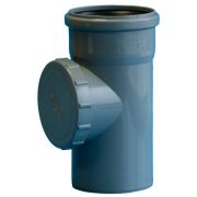 Ревизия с крышкой канализационная ПП 110 мм с раструбом серая(уп.40 шт)