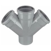 Крестовина однопл. канализ. ПП 110*110*110*67гр. мм с растр. серая Синикон стандарт (Valsir)