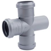 Крестовина одноплоскостная канализационная ПП 50*50*50*87гр. мм с раструбом серая Синикон стандарт