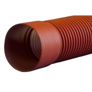 Труба канализ. Политэк-3000 100/117 мм SN8 гофр. двуст. с раструбом и упл. кольцом (отр. - 6м)