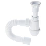 Сифон для мойки бутылочный «АНИ» с гибкой трубой 1 1/2х40/50, пластиковый выпуск (С5010) (Россия)