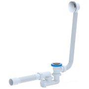 Сифон для ванны «АНИ» с переливом 1 1/2х40/50, нержавеющий выпуск, кнопка (EC255S) (Россия)