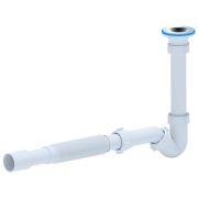 Сифон для биде «АНИ» с гибкой трубой 1 1/4х32, нержавеющий выпуск, кнопка (BD1015) (Россия)