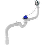 Сифон для ванны «Aquant» с гибкой трубой 1 1/2х40/50, нерж. выпуск кнопка (V155-30-MR)