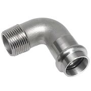 Угольник-пресс для нержавеющих труб Sanha 90град. NiroPress 316L ВПр-НР, 18x1/2