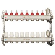 Группа коллекторная ONDO нерж сталь 8 вых. с автомат. воздухоотвод., расход. и термостат. клапанами