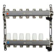 Группа коллекторная ONDO нерж сталь 6 вых. в сборе с термостатическими и запорными клапанами