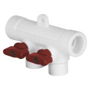 Коллектор TEBO бел. PP-R 40x20x2 вых. красн. (1/25), арт. 015091201