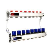 Группа коллекторная для отопления VARMEGA VM15508 ВР 1«, на 8 контуров 3/4» EK, нерж. сталь