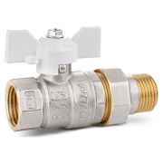 Кран шаровой латунный LD Pride 47.15.В-ГШ.Б (White) Ду 15 Ру 40 вн-американка, бабочка