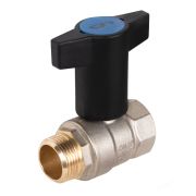 Кран шаровой латунный LD Pride 47.20.В-Н.ТР Ду20 Ру40, вн-нр, (Т-рукоятка), (red+blue)