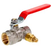 Кран шаровой латунный РИДАН BVR-DR DN20 PN40 с внутренней резьбой и спускным элементом